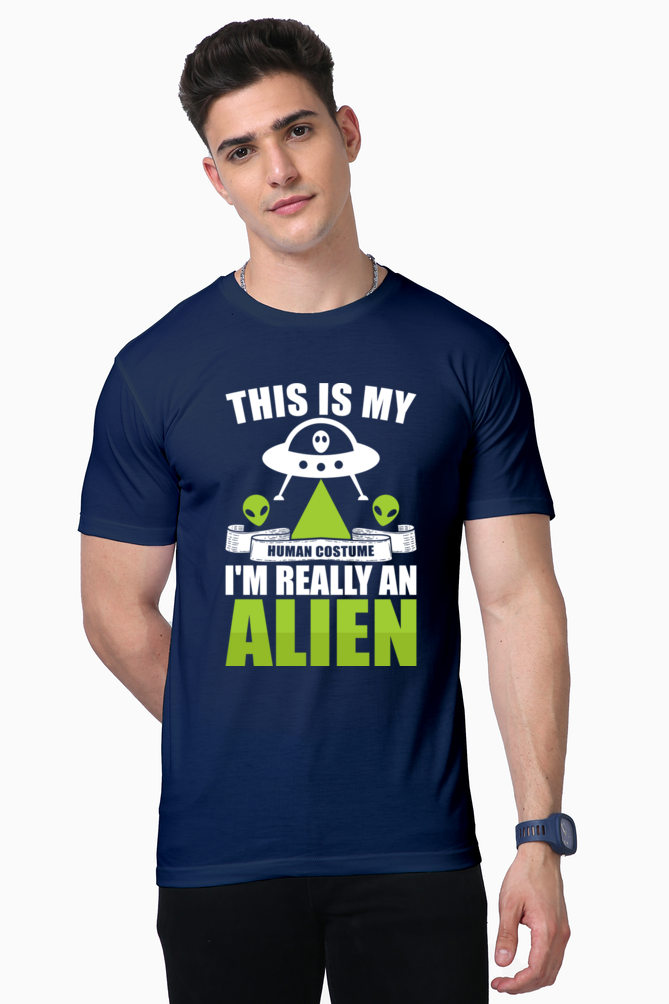 Unisex Supima Cotton T-Shirt | Regular Fit | Round Neck | Short Sleeve | Ultra-Soft & Durable | Alien Human costume