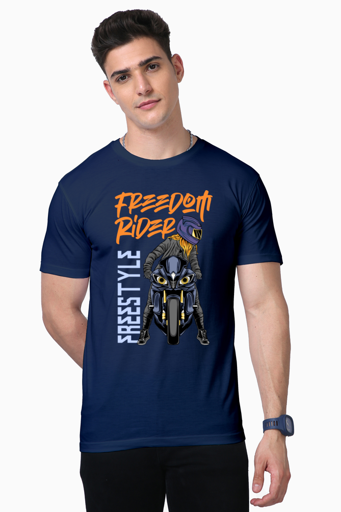 Unisex Supima Cotton T-Shirt | Regular Fit | Round Neck | Short Sleeve | Ultra-Soft & Durable | Freedom Rider