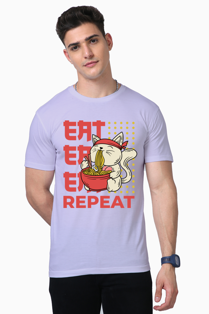 Unisex  Supima Cotton T-Shirt | Regular Fit | Round Neck | Short Sleeve | Ultra-Soft & Durable | Eat Repeat