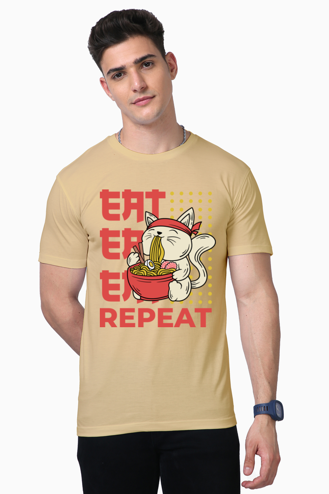 Unisex  Supima Cotton T-Shirt | Regular Fit | Round Neck | Short Sleeve | Ultra-Soft & Durable | Eat Repeat