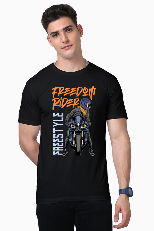 Unisex Supima Cotton T-Shirt | Regular Fit | Round Neck | Short Sleeve | Ultra-Soft & Durable | Freedom Rider