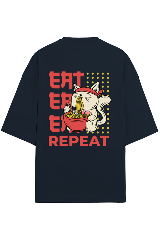 Unisex Terry Oversized T-Shirt : Eat Repeat