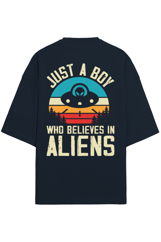Unisex Terry Oversized T-Shirt Boy who belives in Aliens